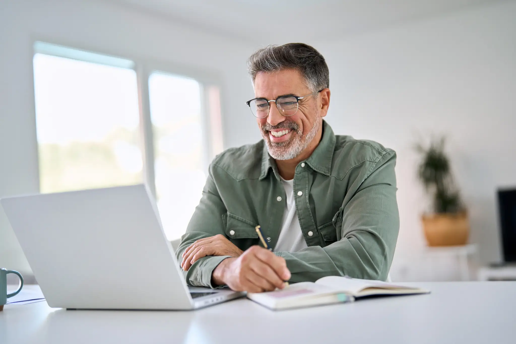 Man working on a laptop